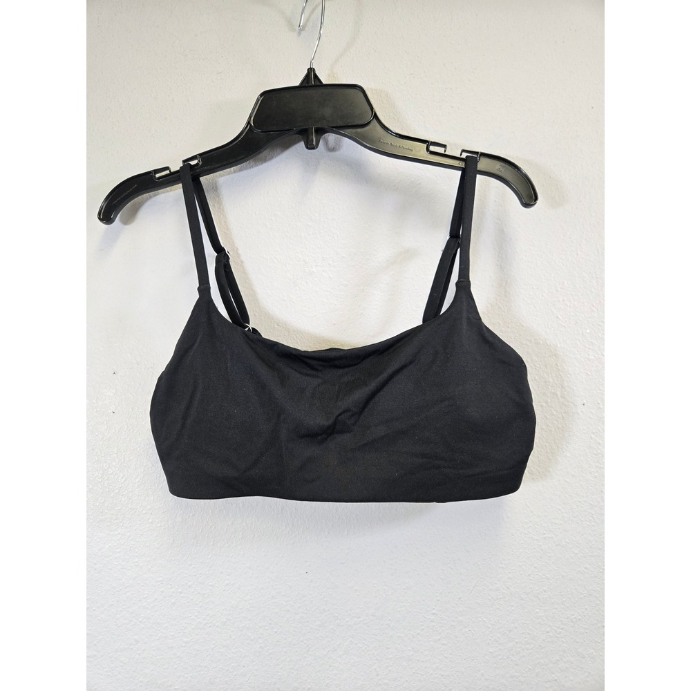 Athleta Black Adjustable Strap Scoop Neck Athleisure Sports Bra S